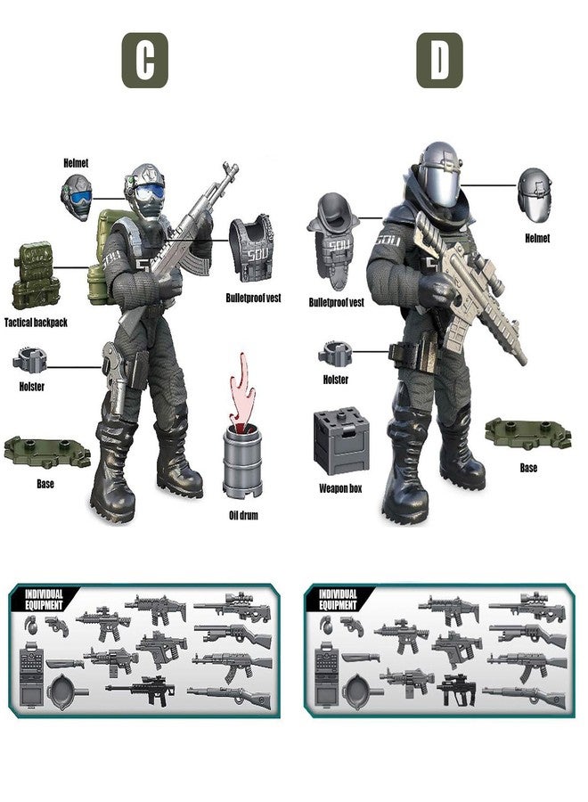 MEIEST SWAT Model Equipment Assembly Building Block Toys,8 PCS City Police Action Mini-Figures with Multiple Military Weapons Accessories,Party Favors Set - Image 5